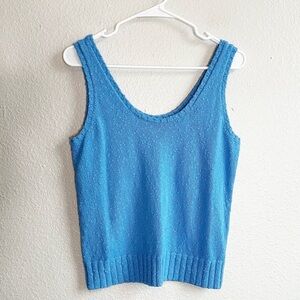 NWT Loft Blue Textured Sweater Tank Top Women’s Size Extra Small XS